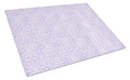Gemoetric Circles on Purple Watercolor Cutting Board Tempered Glass Kitchen Cutting Surface, Heat Resistant Chopping, Non-Slip Feet, Food Prep & Serving