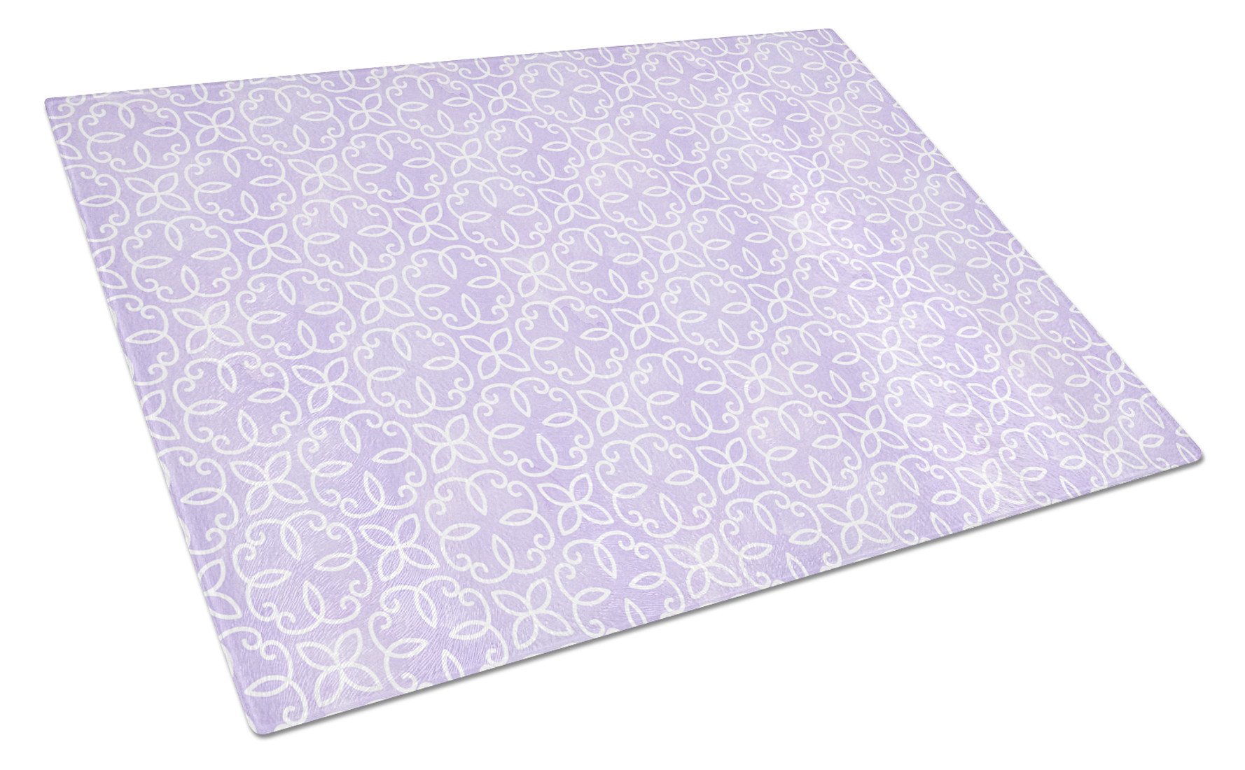 Gemoetric Circles on Purple Watercolor Cutting Board Tempered Glass Kitchen Cutting Surface, Heat Resistant Chopping, Non-Slip Feet, Food Prep & Serving