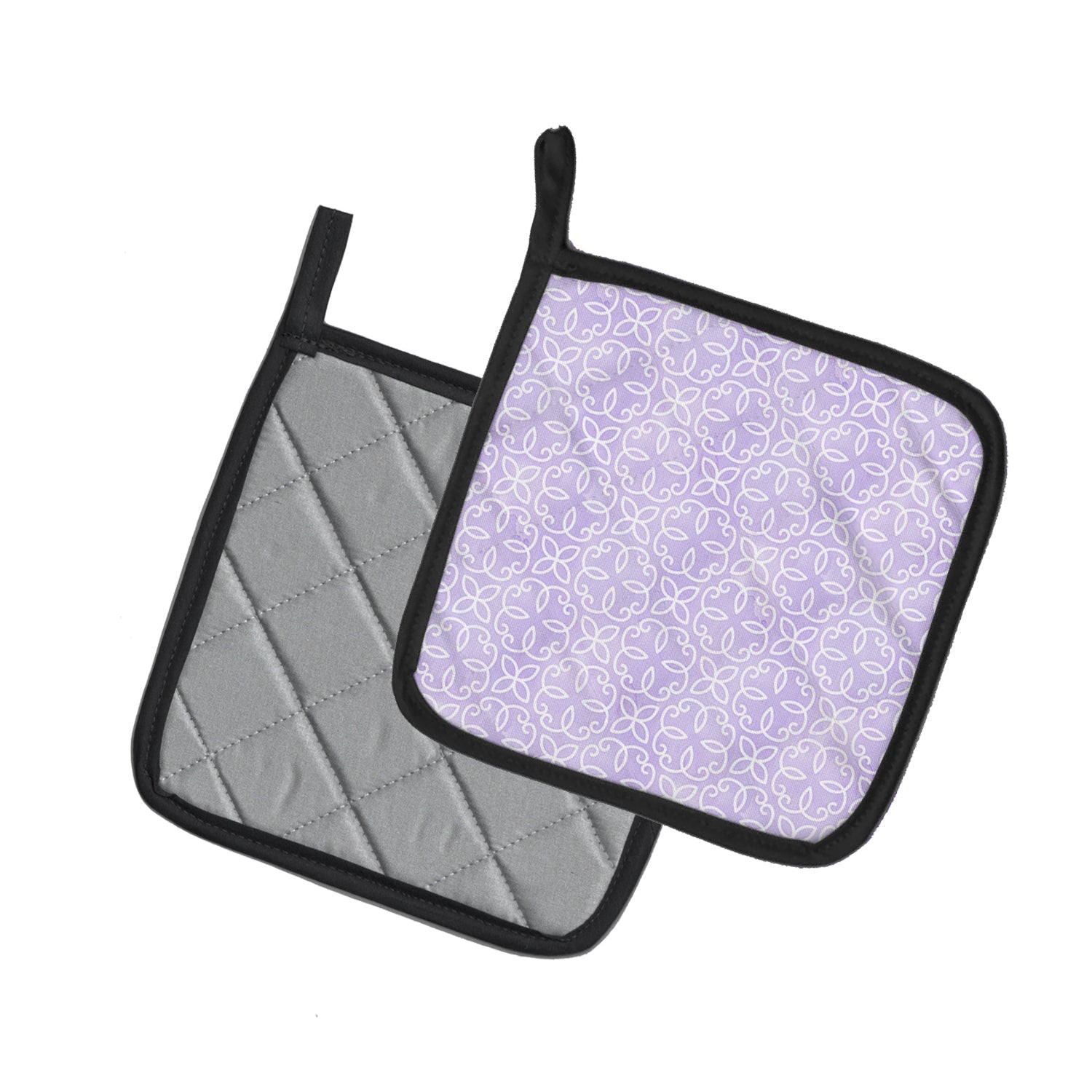 Gemoetric Circles on Purple Watercolor Pot Holder Set of 2 Heat Resistant Quilted Hot Pads 7.5 x 7.5 Inch, Insulated Kitchen Trivets for Cooking & Baking