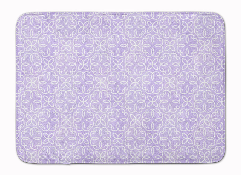 Gemoetric Circles on Purple Watercolor Memory Foam Kitchen Mat Machine Washable Anti-Fatigue Cushion Comfort Bath or Kitchen Rug