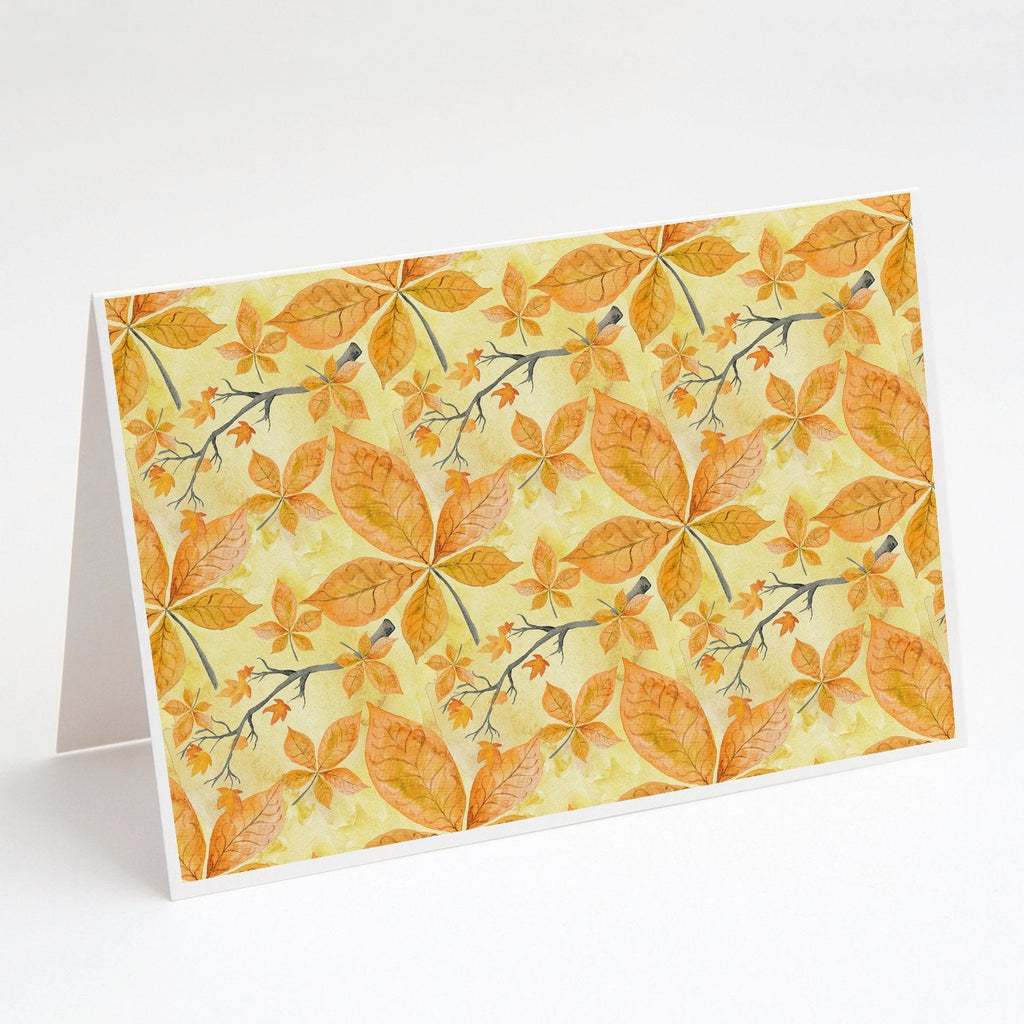 Fall Leaves and Branches Greeting Cards Pack of 8 Blank Cards with Envelopes Whimsical A7 Size 5x7
