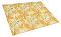 Fall Leaves and Branches Cutting Board Tempered Glass Kitchen Cutting Surface, Heat Resistant Chopping, Non-Slip Feet, Food Prep & Serving