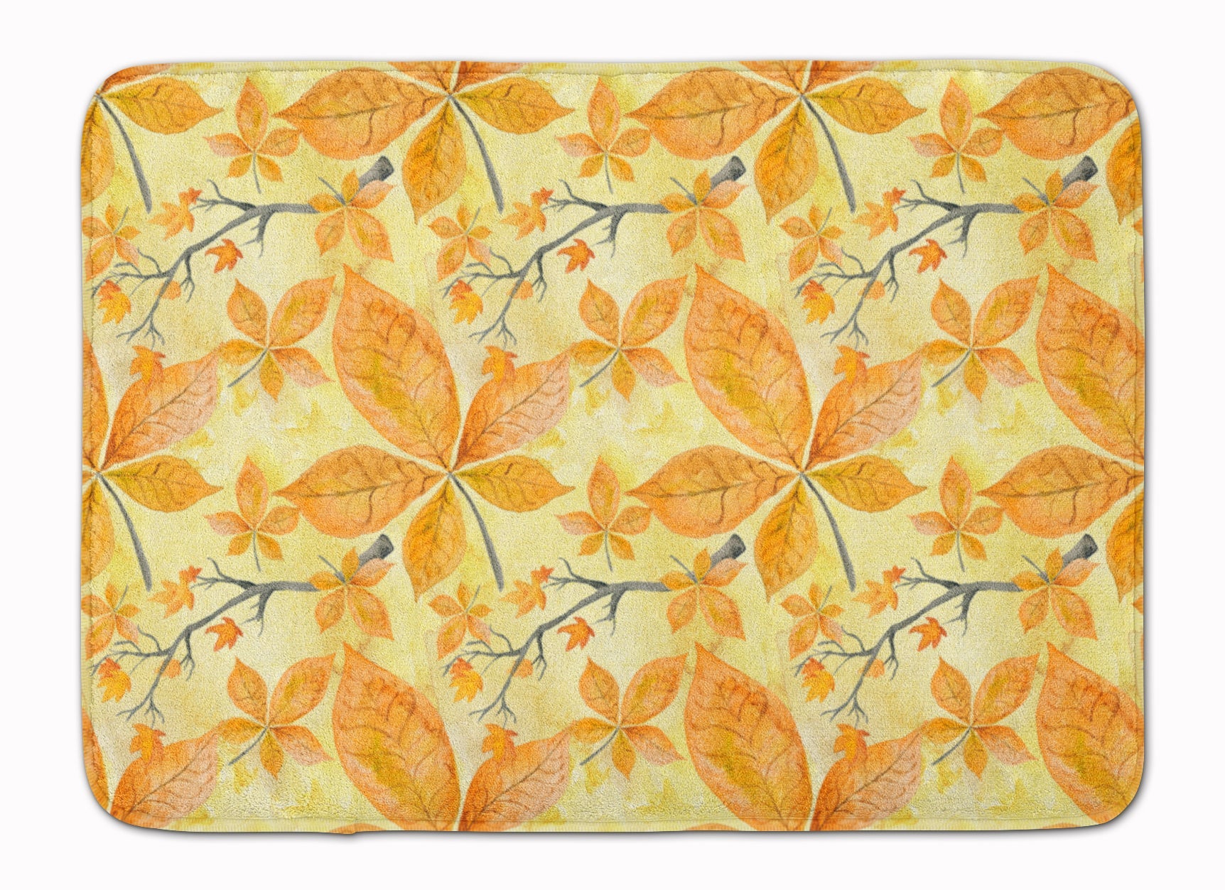 Fall Leaves and Branches Memory Foam Kitchen Mat Machine Washable Anti-Fatigue Cushion Comfort Bath or Kitchen Rug
