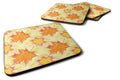 Fall Leaves Scattered Foam Coasters Set of 4 Cup Coasters for Indoor Outdoor, Tabletop Protection, Anti Slip, Mouse pad Material