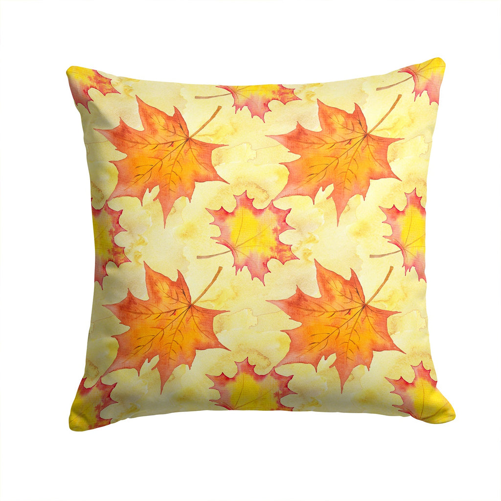 Fall Leaves Scattered Decorative Throw Pillow 14x14 Indoor Outdoor Accent Cushion, Fabric Cover with Insert for Sofa, Bed, Porch & Living Room