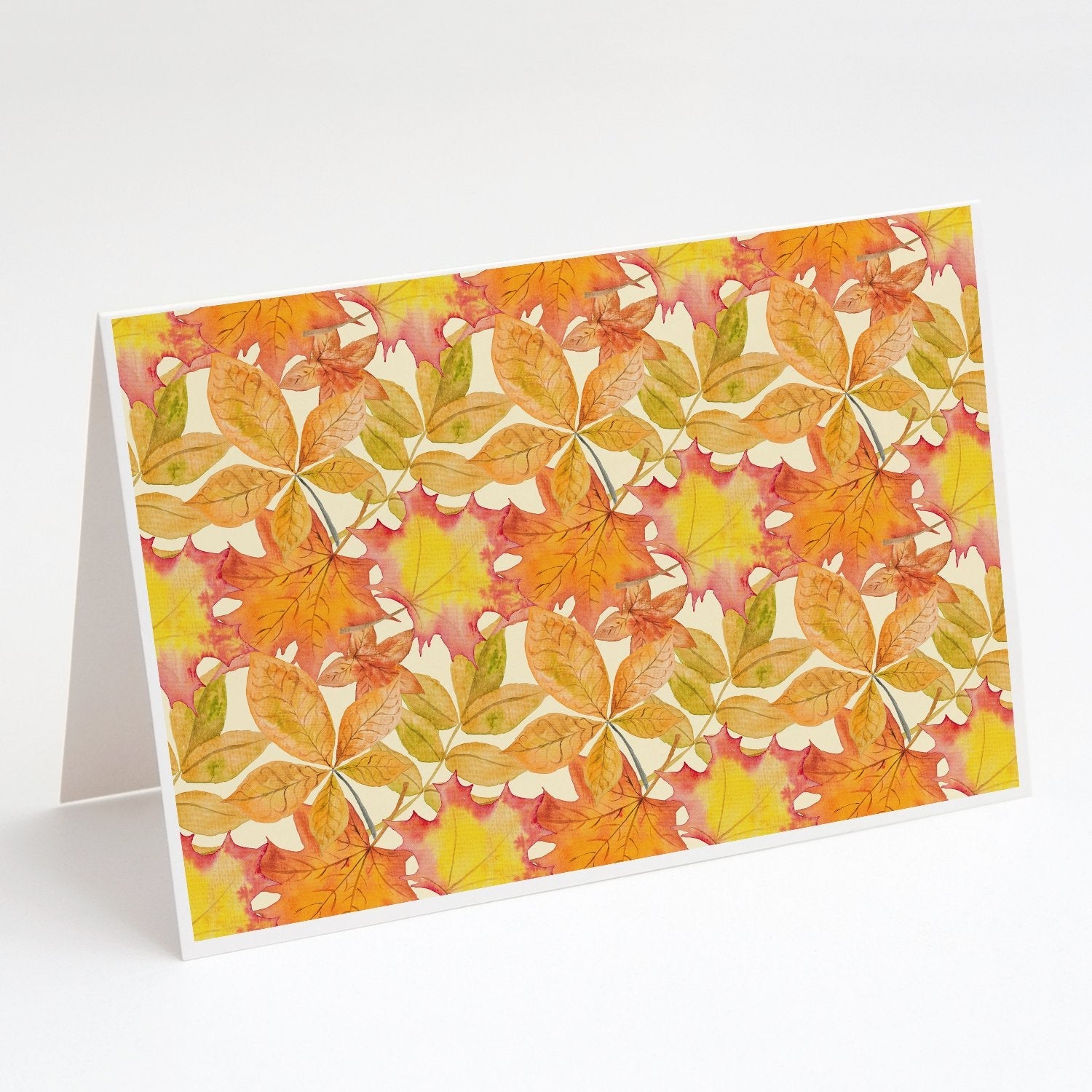 Fall Leaves Watercolor Greeting Cards Pack of 8 Blank Cards with Envelopes Whimsical A7 Size 5x7