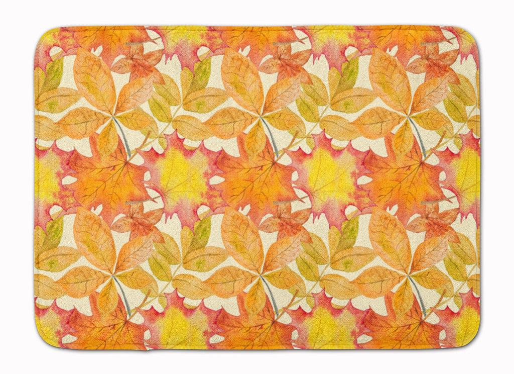 Fall Leaves Watercolor Memory Foam Kitchen Mat Machine Washable Anti-Fatigue Cushion Comfort Bath or Kitchen Rug