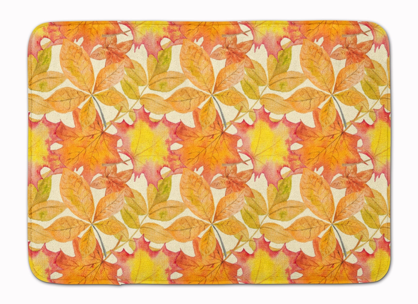 Fall Leaves Watercolor Memory Foam Kitchen Mat Machine Washable Anti-Fatigue Cushion Comfort Bath or Kitchen Rug