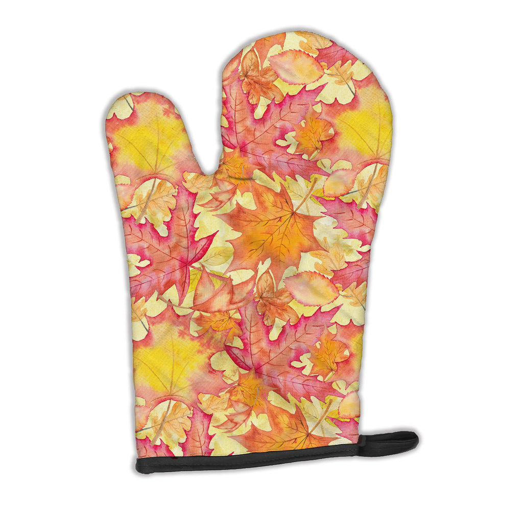 Fall Leaves Watercolor Red Oven Mitt Heat Resistant Thick Oven Mitt for Hot Pans and Oven, Kitchen Mitt Protect Hands, Cooking Baking Glove