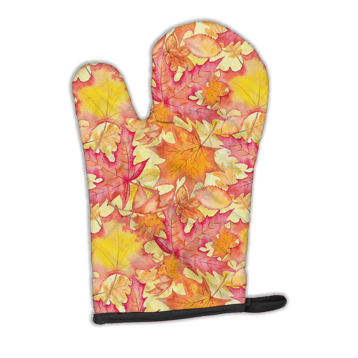 Fall Leaves Watercolor Red Oven Mitt Heat Resistant Thick Oven Mitt for Hot Pans and Oven, Kitchen Mitt Protect Hands, Cooking Baking Glove
