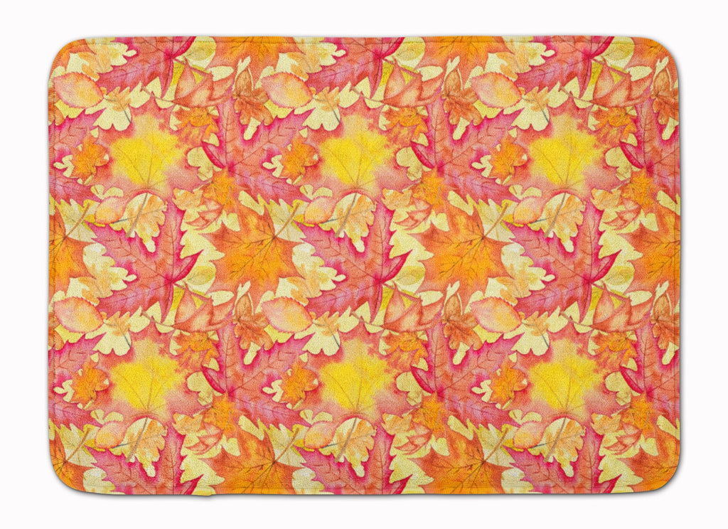 Fall Leaves Watercolor Red Memory Foam Kitchen Mat Machine Washable Anti-Fatigue Cushion Comfort Bath or Kitchen Rug