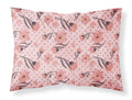Pink Flowers and Polka Dots Standard Pillowcase Lightweight Super Soft Easy Care Decorative Artwork Pillowcase, Standard