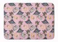 Watercolor Fashion Diva on Pink Memory Foam Kitchen Mat Machine Washable Anti-Fatigue Cushion Comfort Bath or Kitchen Rug