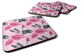 Watercolor Diva Lipstick  Foam Coasters Set of 4 Cup Coasters for Indoor Outdoor, Tabletop Protection, Anti Slip, Mouse pad Material