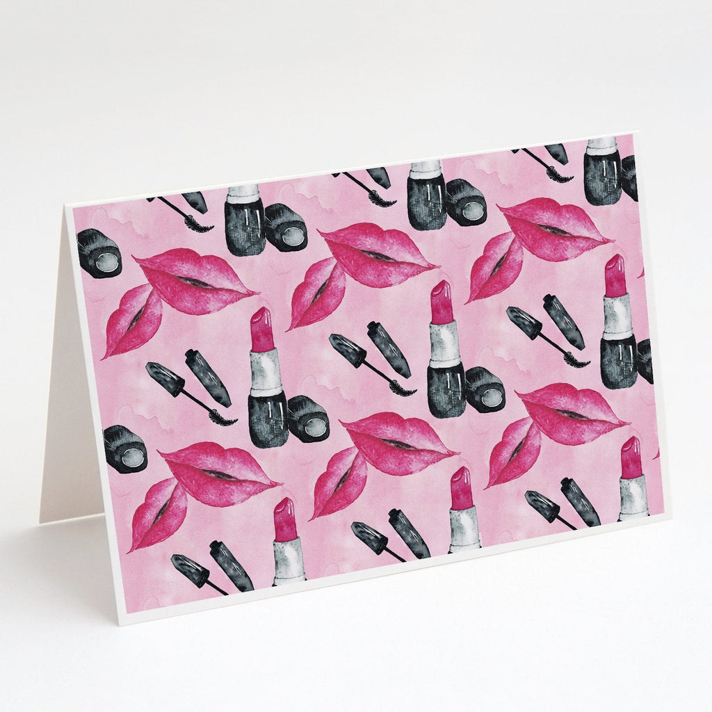 Watercolor Diva Lipstick  Greeting Cards Pack of 8 Blank Cards with Envelopes Whimsical A7 Size 5x7