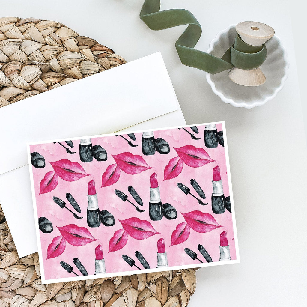 Watercolor Diva Lipstick  Greeting Cards Pack of 8 Blank Cards with Envelopes Whimsical A7 Size 5x7