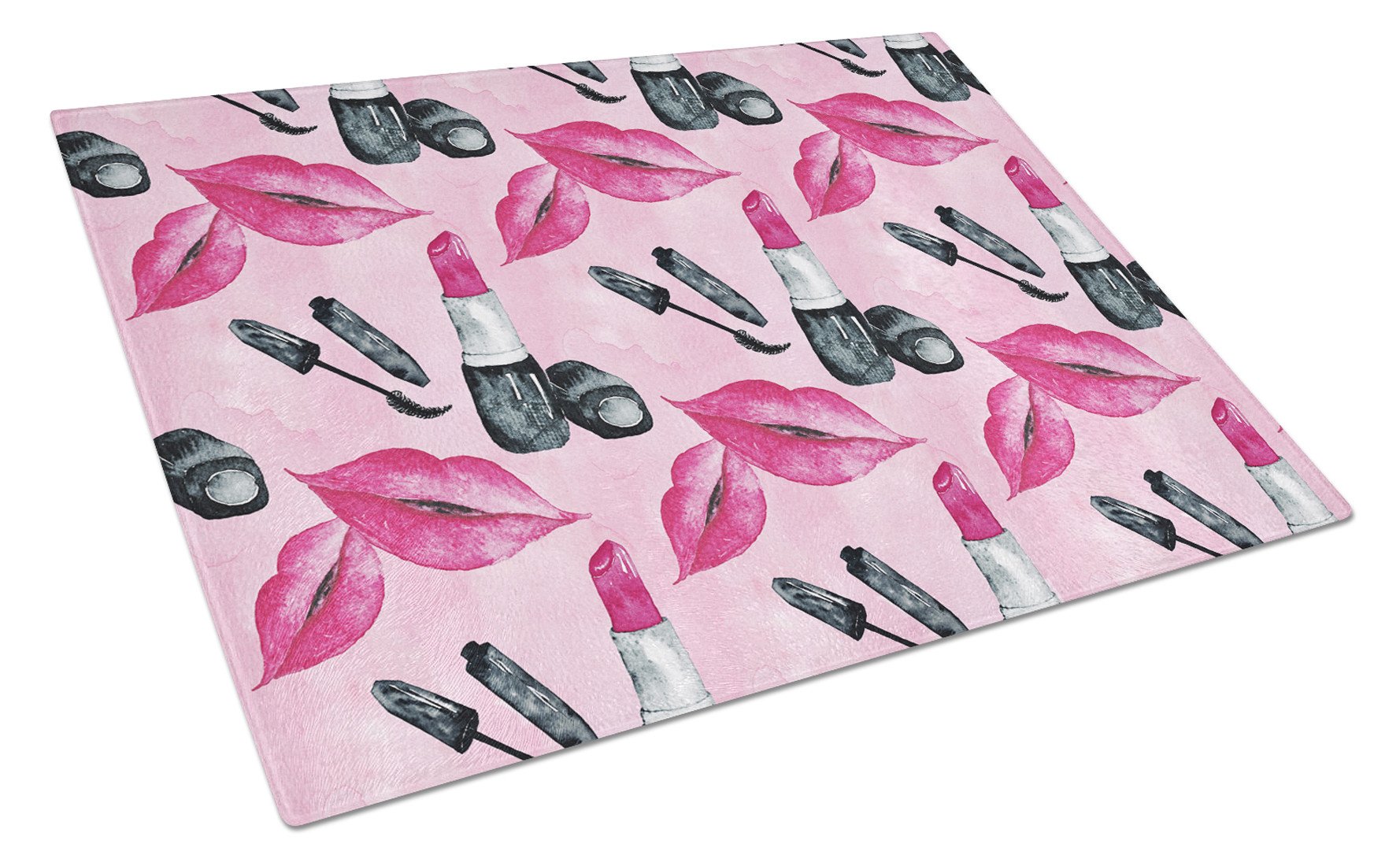 Watercolor Diva Lipstick  Cutting Board Tempered Glass Kitchen Cutting Surface, Heat Resistant Chopping, Non-Slip Feet, Food Prep & Serving