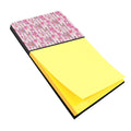 Watercolor Pink Flowers Grey Stripes Watercolor Sticky Note Holder Refillable Dispenser Desk Accessory 3x3 Pad Gift