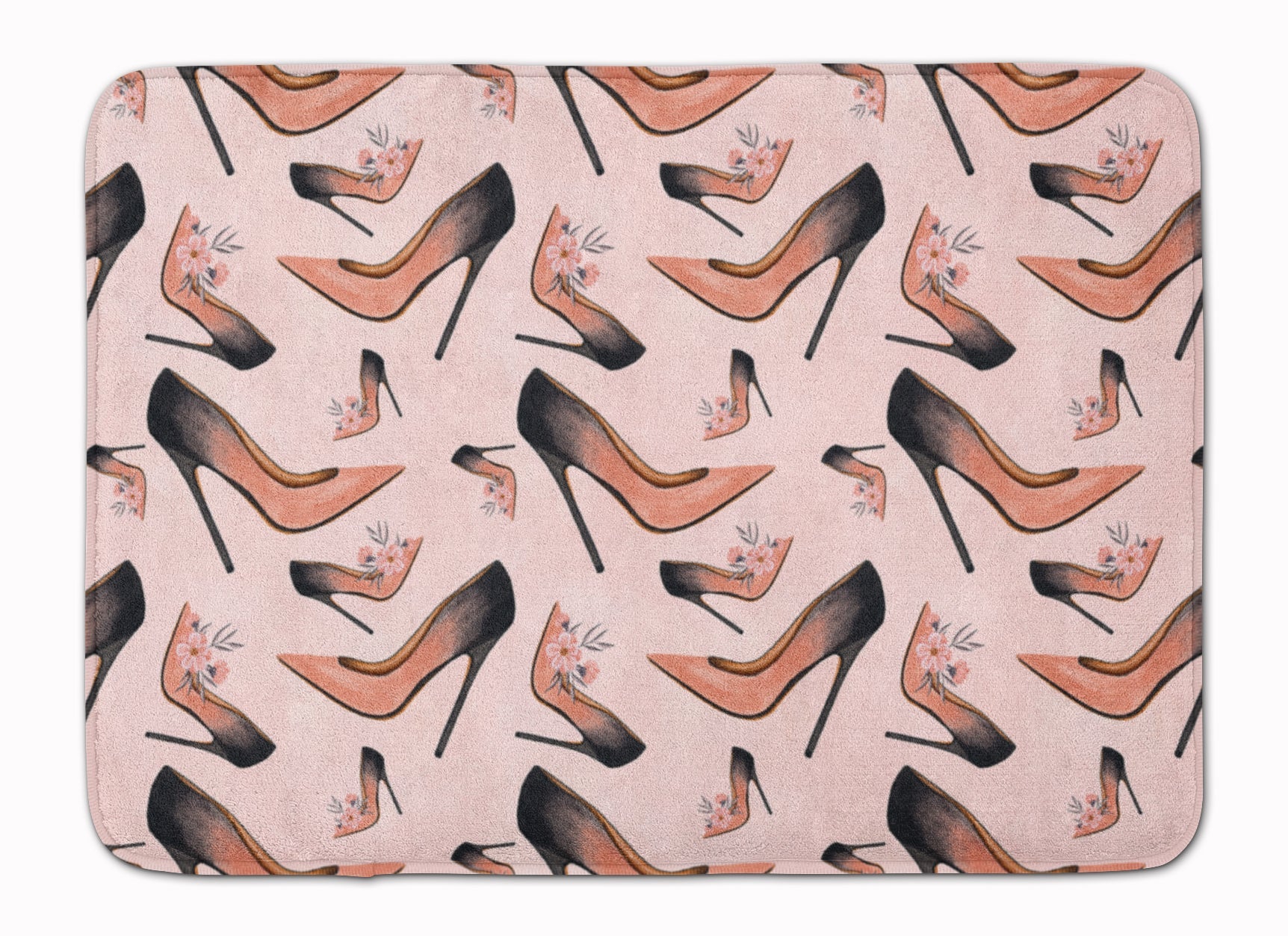 Watercolor Fashion Diva Shoes Memory Foam Kitchen Mat Machine Washable Anti-Fatigue Cushion Comfort Bath or Kitchen Rug