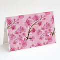 Watercolor Pink Flowers Greeting Cards Pack of 8 Blank Cards with Envelopes Whimsical A7 Size 5x7