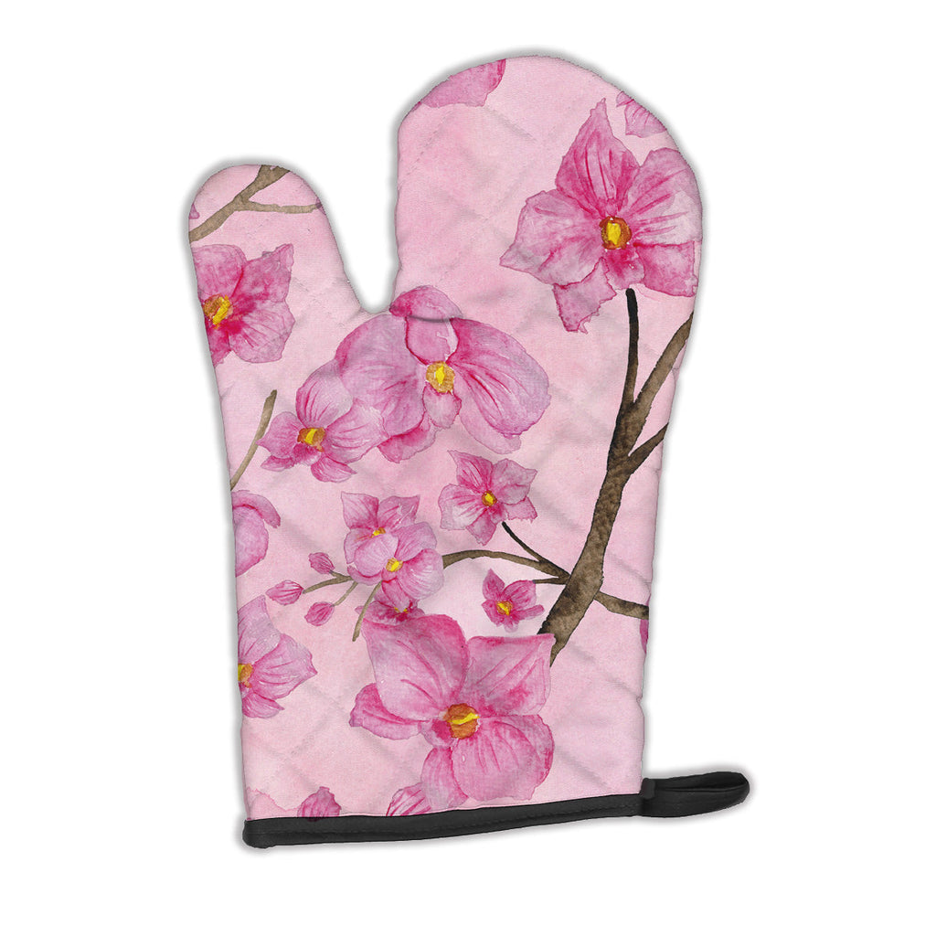 Watercolor Pink Flowers Oven Mitt Heat Resistant Thick Oven Mitt for Hot Pans and Oven, Kitchen Mitt Protect Hands, Cooking Baking Glove