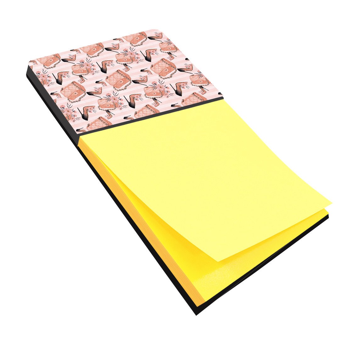 Fashion Diva Shoes and Purses Watercolor Sticky Note Holder Refillable Dispenser Desk Accessory 3x3 Pad Gift
