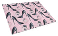 Fashion Diva Shoes and Perfume Cutting Board Tempered Glass Kitchen Cutting Surface, Heat Resistant Chopping, Non-Slip Feet, Food Prep & Serving