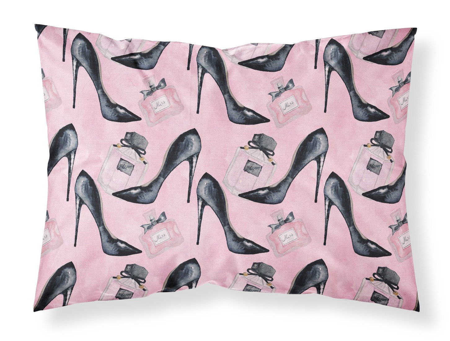 Fashion Diva Shoes and Perfume Standard Pillowcase Lightweight Super Soft Easy Care Decorative Artwork Pillowcase, Standard