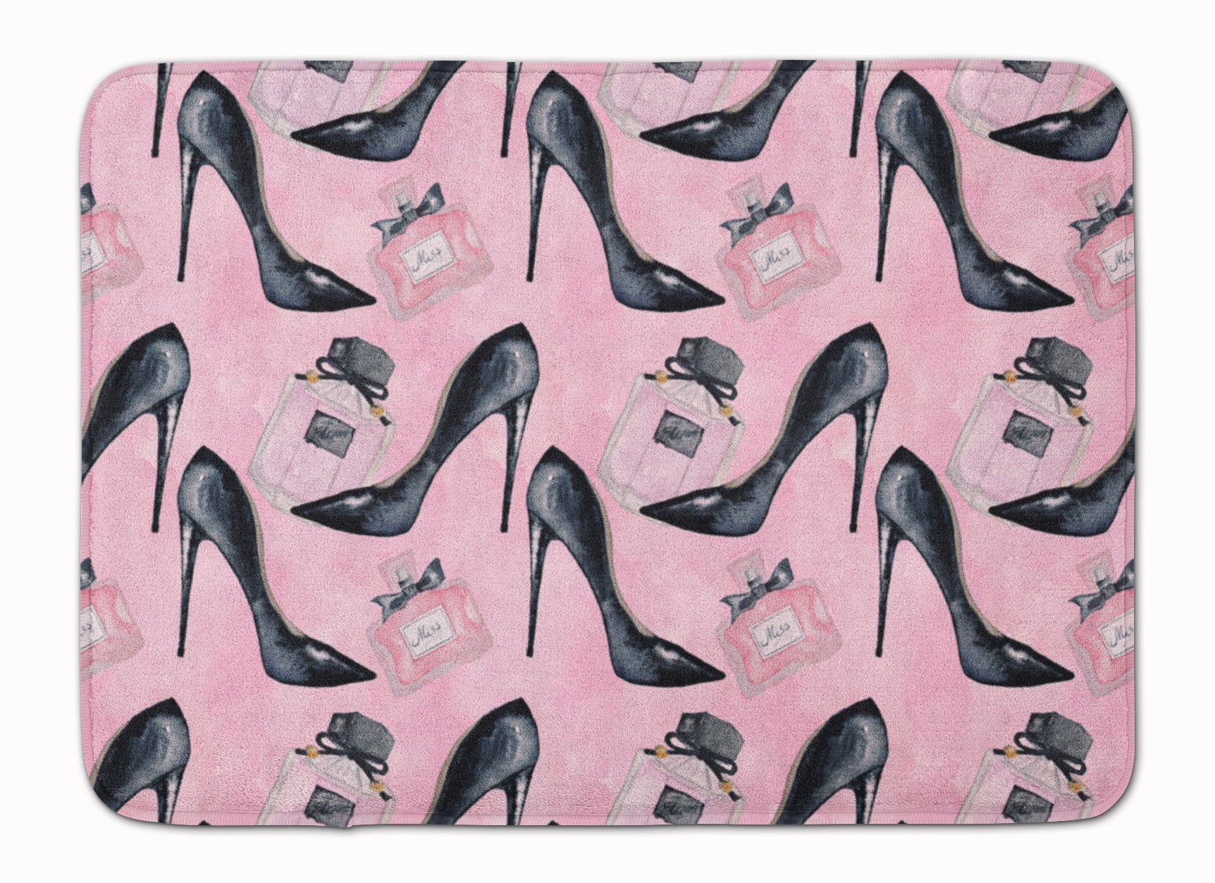 Fashion Diva Shoes and Perfume Memory Foam Kitchen Mat Machine Washable Anti-Fatigue Cushion Comfort Bath or Kitchen Rug
