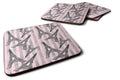 Watercolor Eiffel Tower and Stripes Foam Coasters Set of 4 Cup Coasters for Indoor Outdoor, Tabletop Protection, Anti Slip, Mouse pad Material