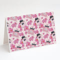 Watercolor Pink Flowers and Perfume Greeting Cards Pack of 8 Blank Cards with Envelopes Whimsical A7 Size 5x7