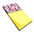 Watercolor Pink Flowers and Eiffel Tower Watercolor Sticky Note Holder Refillable Dispenser Desk Accessory 3x3 Pad Gift