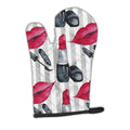 Watercolor Lipstick and Grey Stripes Oven Mitt Heat Resistant Thick Oven Mitt for Hot Pans and Oven, Kitchen Mitt Protect Hands, Cooking Baking Glove