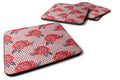 Watercolor Red Roses and Polkadots Foam Coasters Set of 4 Cup Coasters for Indoor Outdoor, Tabletop Protection, Anti Slip, Mouse pad Material
