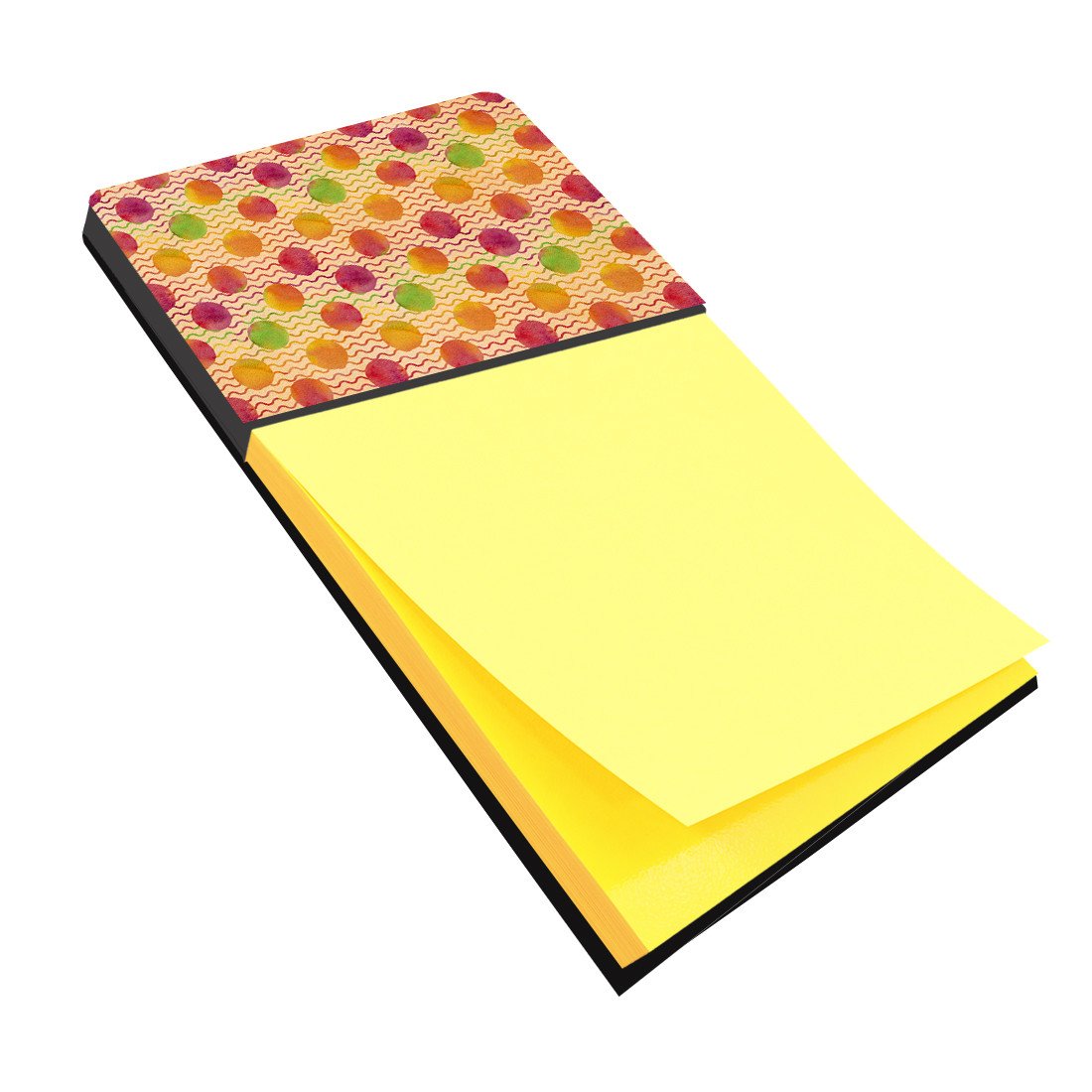 Watercolor Rainbow Dots and Sqiggles Watercolor Sticky Note Holder Refillable Dispenser Desk Accessory 3x3 Pad Gift