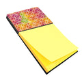 Watercolor Rainbow Geometric Circles Watercolor Sticky Note Holder Refillable Dispenser Desk Accessory 3x3 Pad Gift