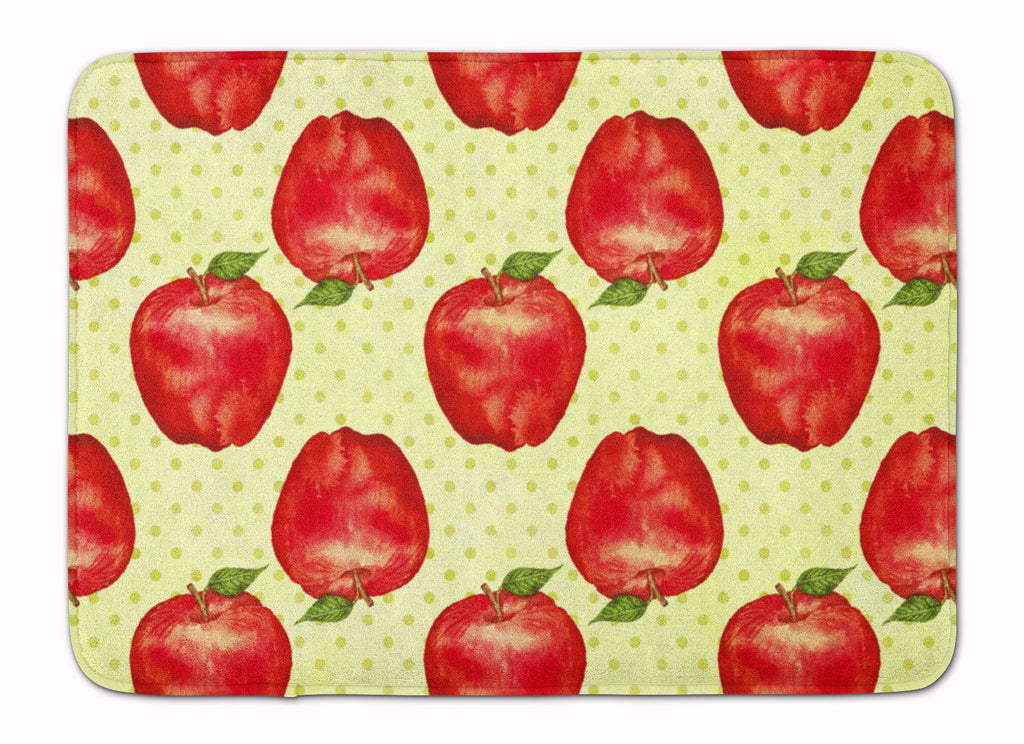 Watercolor Apples and Polkadots Memory Foam Kitchen Mat Machine Washable Anti-Fatigue Cushion Comfort Bath or Kitchen Rug
