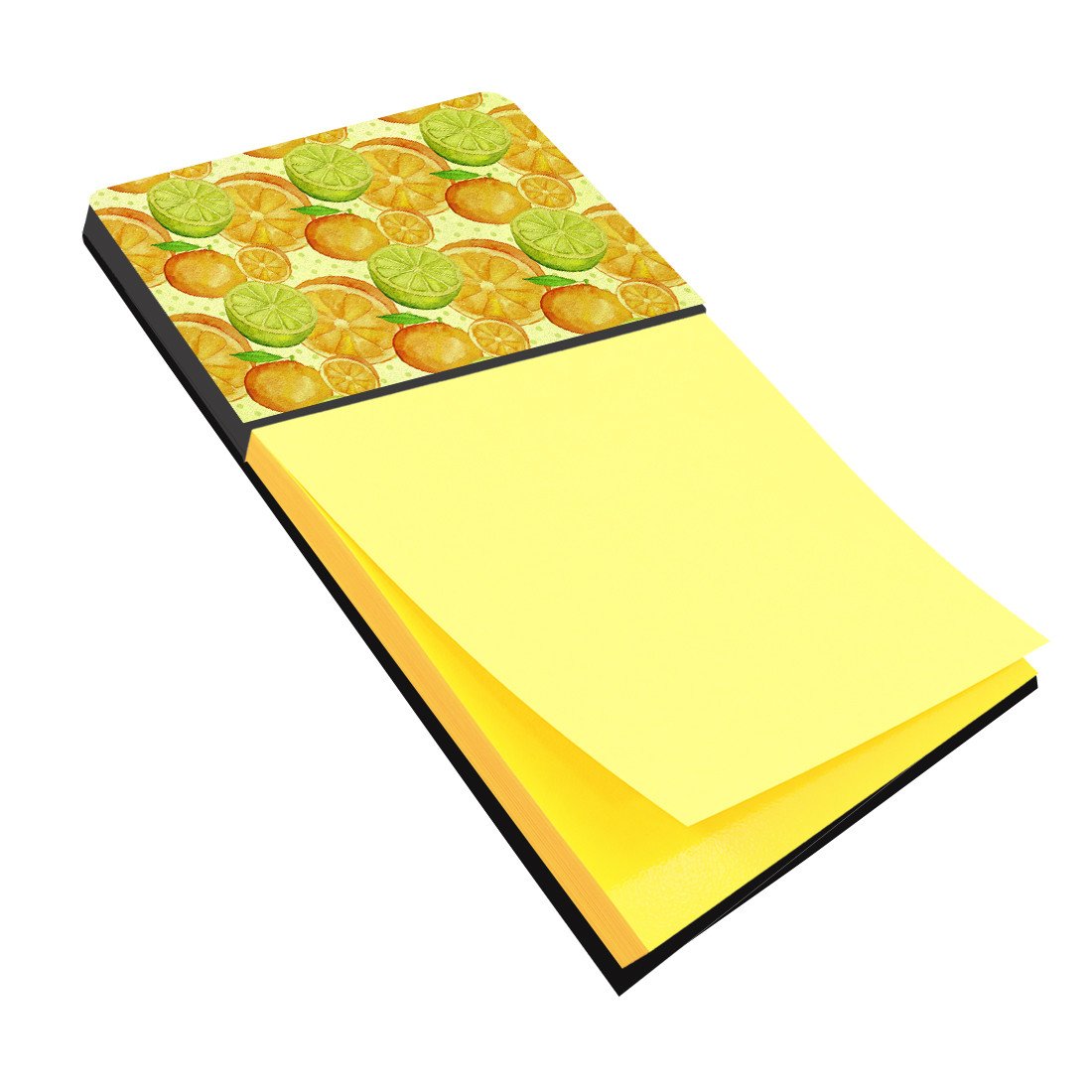 Watercolor Limes and Oranges Citrus Watercolor Sticky Note Holder Refillable Dispenser Desk Accessory 3x3 Pad Gift
