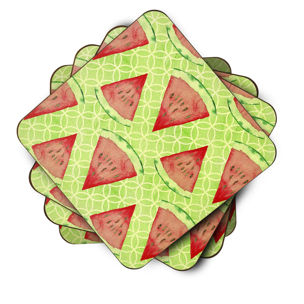 Watercolor Watermelon Foam Coasters Set of 4 Cup Coasters for Indoor Outdoor, Tabletop Protection, Anti Slip, Mouse pad Material