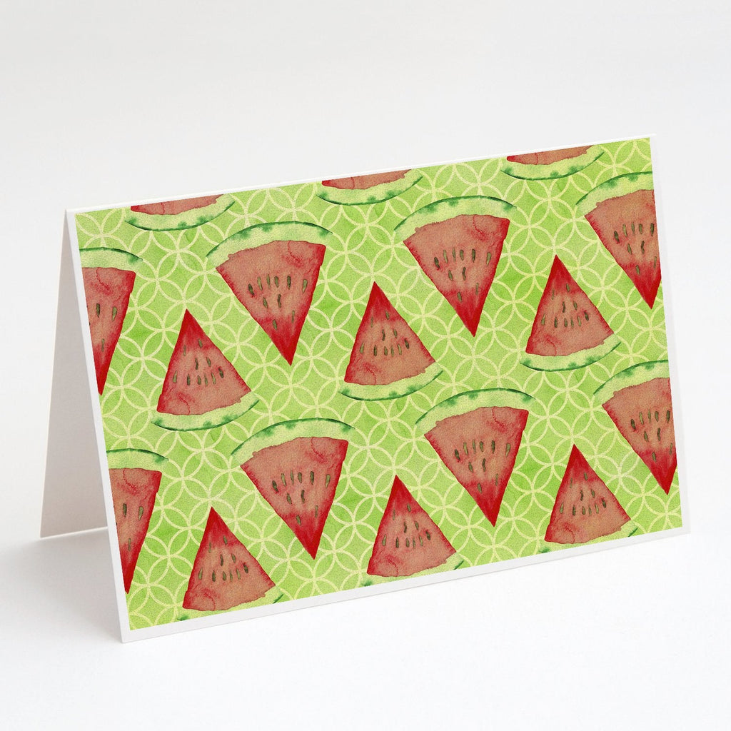 Watercolor Watermelon Greeting Cards Pack of 8 Blank Cards with Envelopes Whimsical A7 Size 5x7