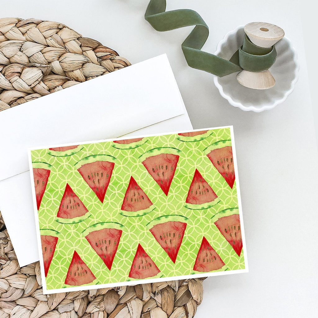 Watercolor Watermelon Greeting Cards Pack of 8 Blank Cards with Envelopes Whimsical A7 Size 5x7
