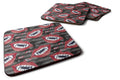 Watecolor Halloween Vampire Teeth Foam Coasters Set of 4 Cup Coasters for Indoor Outdoor, Tabletop Protection, Anti Slip, Mouse pad Material