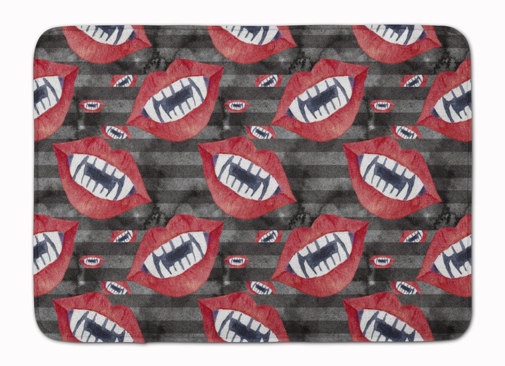 Watecolor Halloween Vampire Teeth Memory Foam Kitchen Mat Machine Washable Anti-Fatigue Cushion Comfort Bath or Kitchen Rug