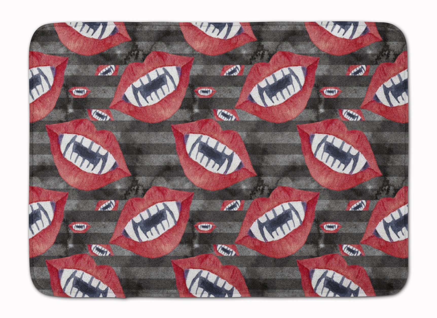 Watecolor Halloween Vampire Teeth Memory Foam Kitchen Mat Machine Washable Anti-Fatigue Cushion Comfort Bath or Kitchen Rug