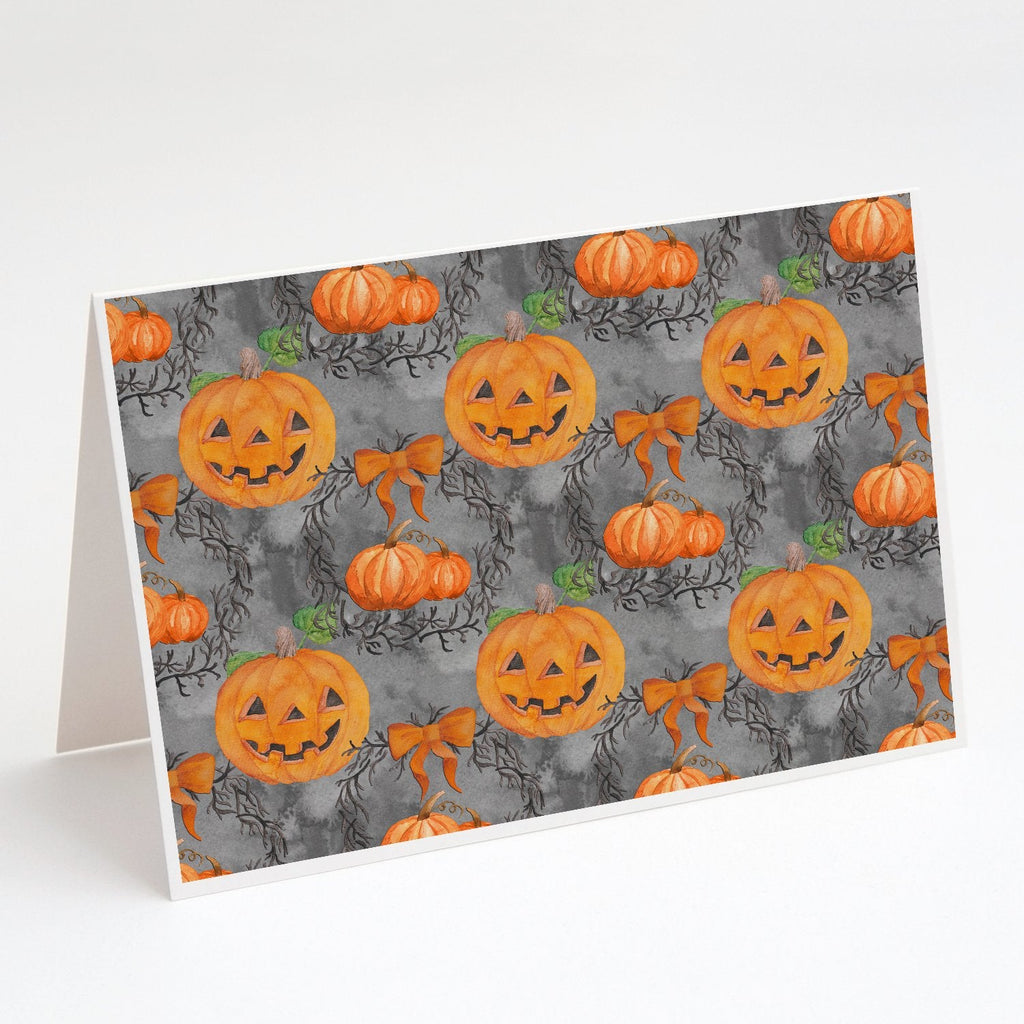 Watecolor Halloween Pumpkins Greeting Cards Pack of 8 Blank Cards with Envelopes Whimsical A7 Size 5x7