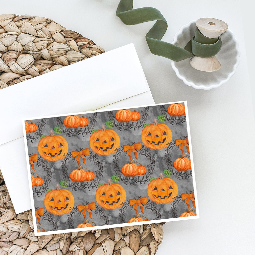 Watecolor Halloween Pumpkins Greeting Cards Pack of 8 Blank Cards with Envelopes Whimsical A7 Size 5x7