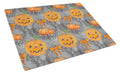 Watecolor Halloween Pumpkins Cutting Board Tempered Glass Kitchen Cutting Surface, Heat Resistant Chopping, Non-Slip Feet, Food Prep & Serving