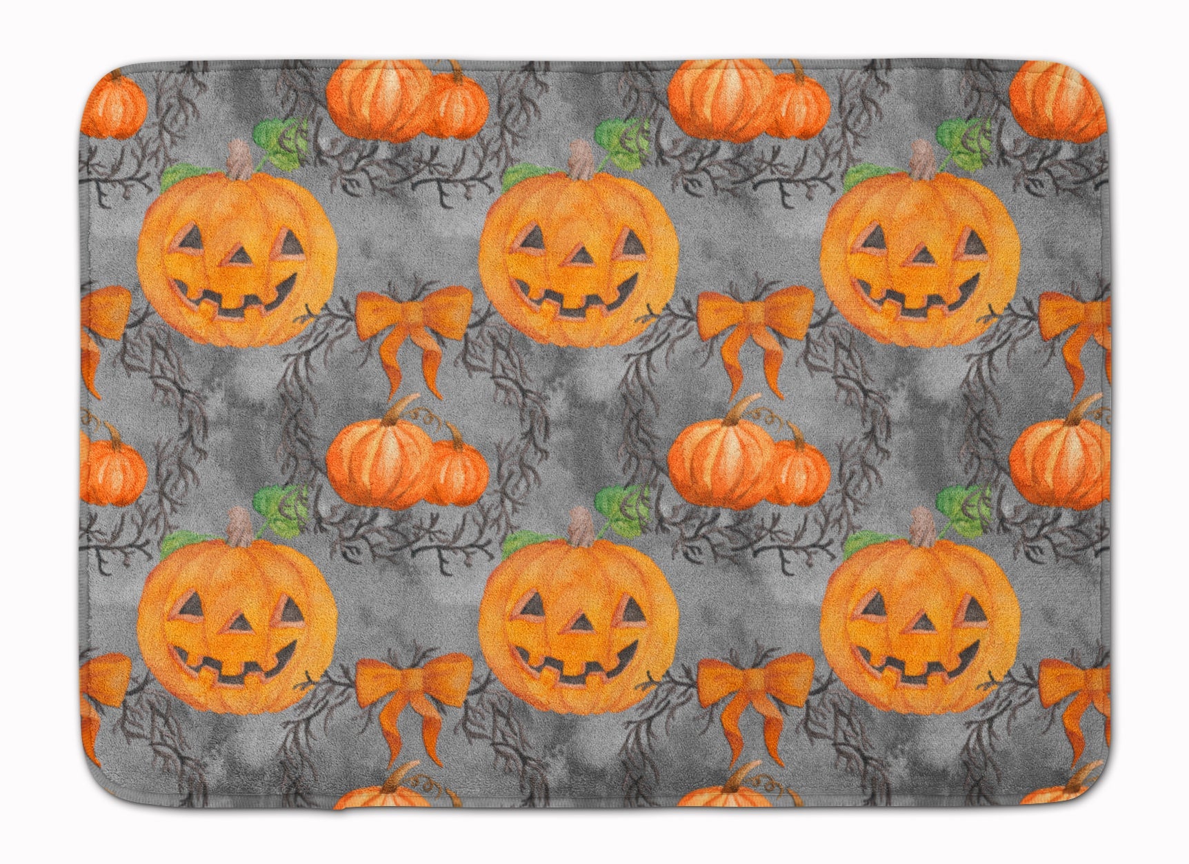 Watecolor Halloween Pumpkins Memory Foam Kitchen Mat Machine Washable Anti-Fatigue Cushion Comfort Bath or Kitchen Rug