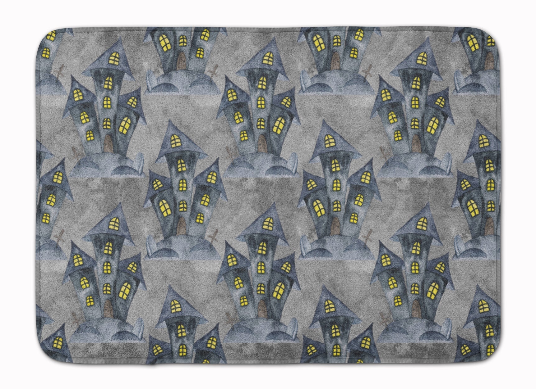 Watecolor Halloween Haunted House Memory Foam Kitchen Mat Machine Washable Anti-Fatigue Cushion Comfort Bath or Kitchen Rug