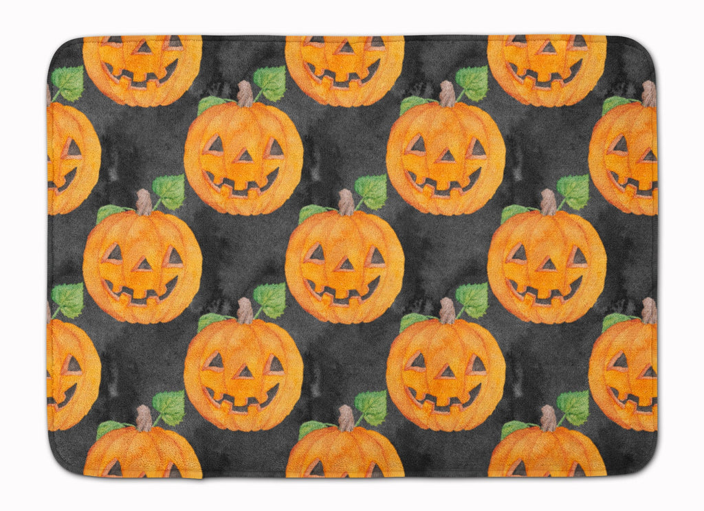 Watecolor Halloween Jack-O-Lantern Memory Foam Kitchen Mat Machine Washable Anti-Fatigue Cushion Comfort Bath or Kitchen Rug